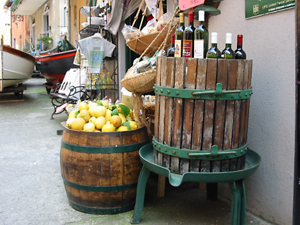 Zitronen- und Weinverkauf